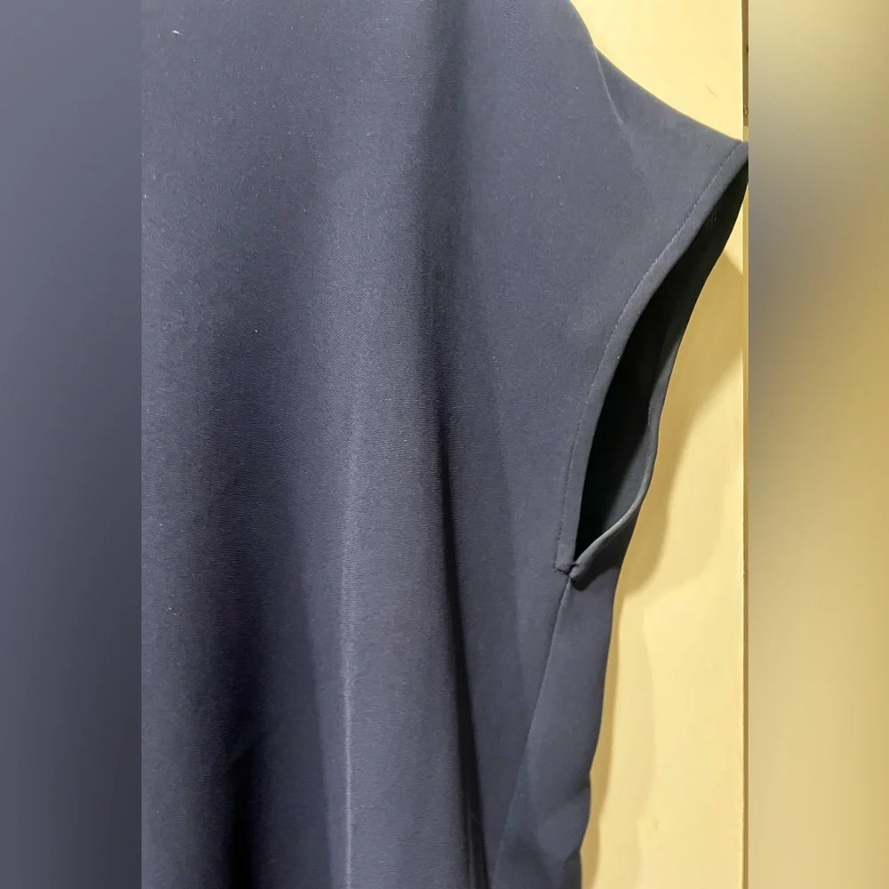Diane Von Furstenberg Kora Oversized Navy Shift Dress pockets M - Picture 6 of 6